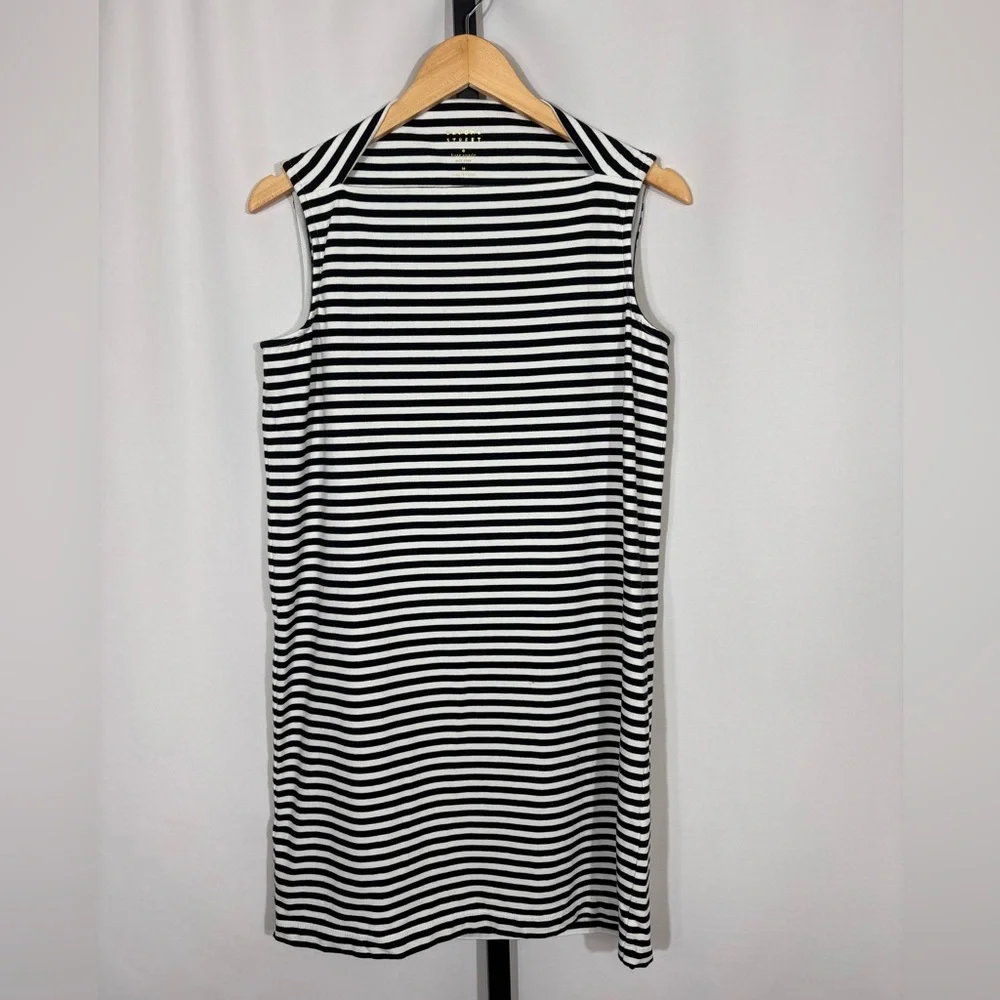 Kate Spade Broome Street Everyday Shift Dress Black & White Stripe Medium